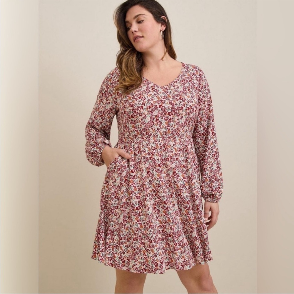 Textured Stretch Rayon Mini Skater Dress